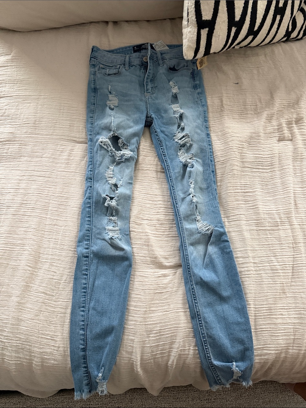 Hollister Light Blue Distressed Skinny Jeans